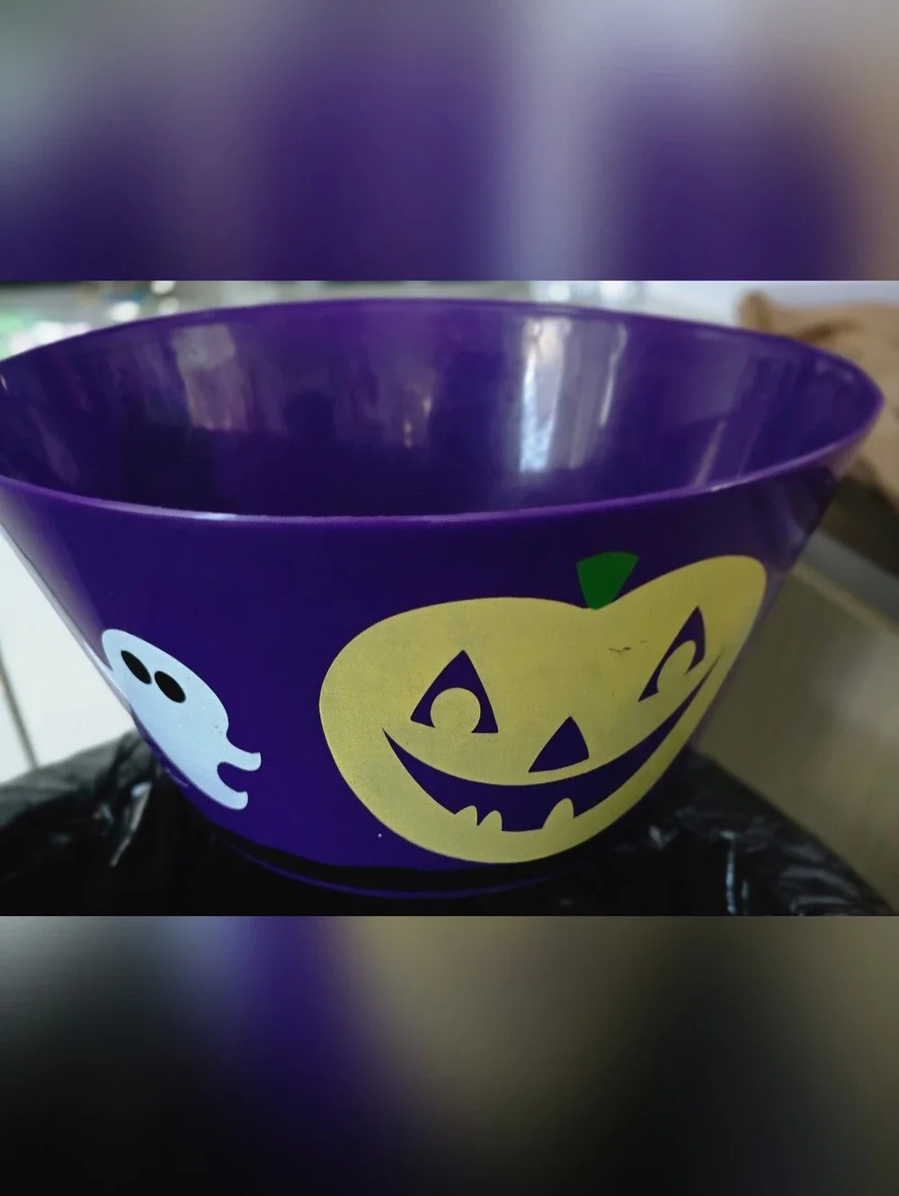 Purple Halloween Treat Candy Bowl Ghost Pumpkin